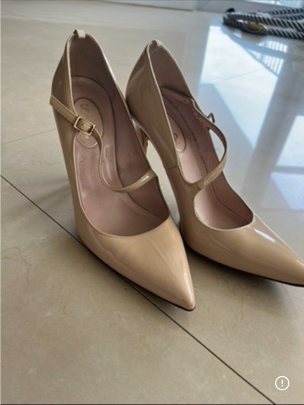 SJP by Sarah Jessica Parker Nude Patent Pointed-Toe Mary Jane Heels